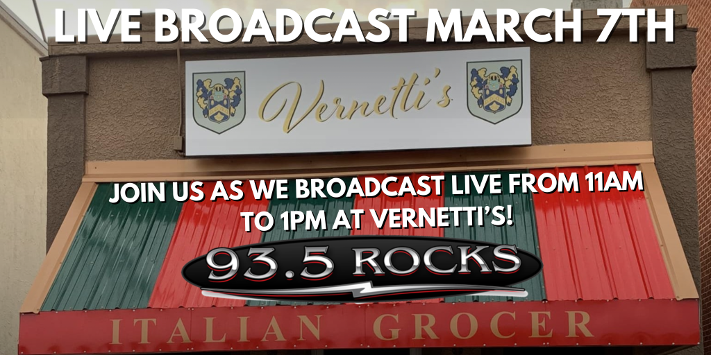 935 ROCKS To Broadcast Live At Vernetti's Italian Grocer On March 7th!