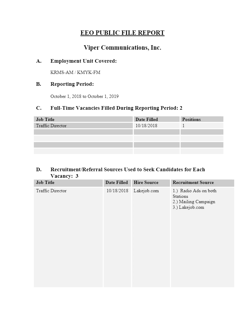 EEO Inspection Files - 93.5 Rocks